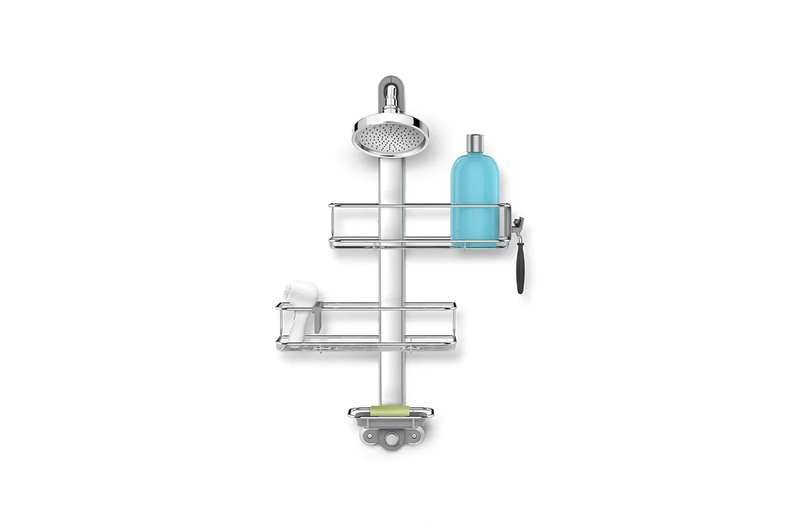 13798-simplehuman_duschcaddy_mittelgroß_BT1098_front_mit_duschkopf