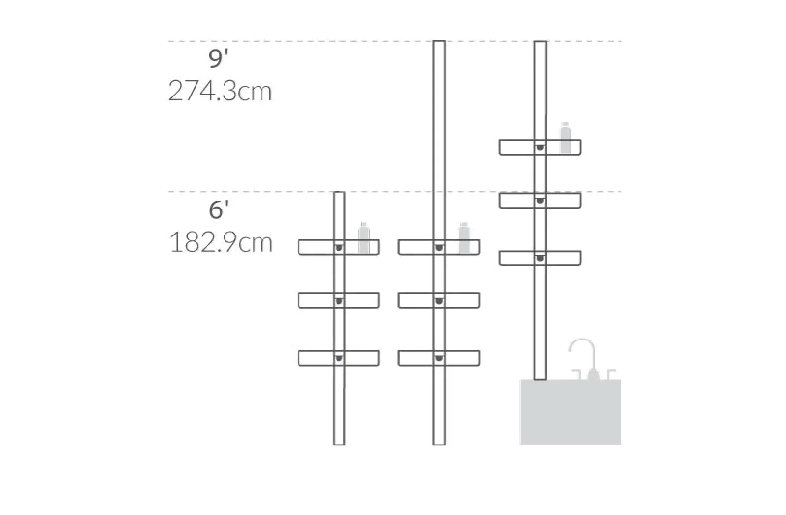 13878-Simplehuman_spann_Duschcaddy_BT1109_Dimensions
