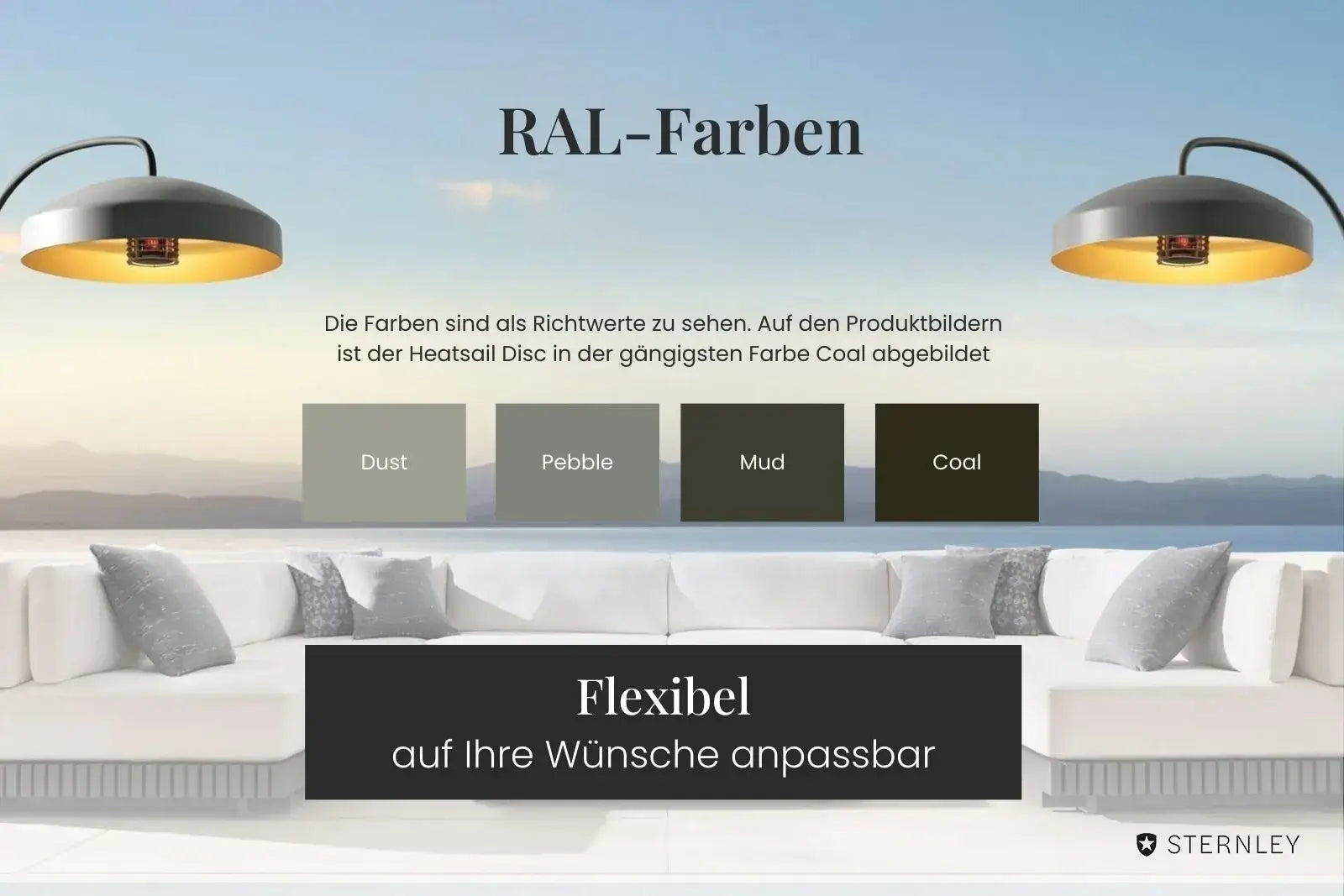 Heatsail Disc | Bogenlampe mit Infrarot-Heizstrahler