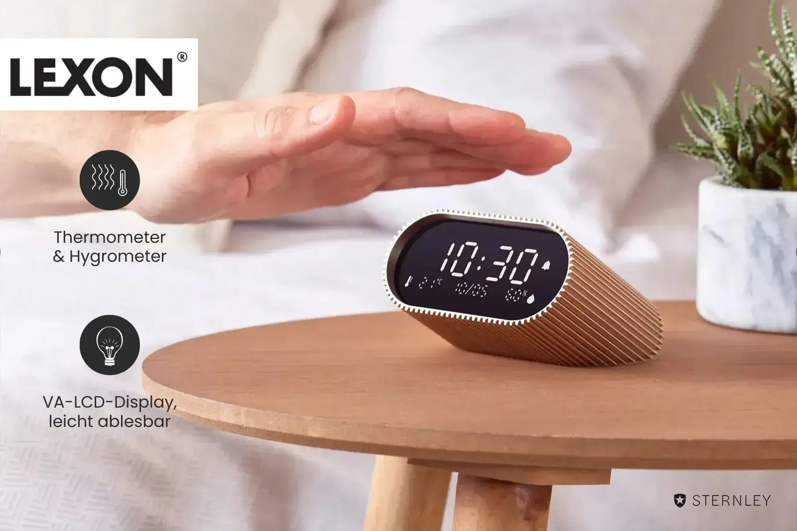 LEXON Ray | LCD-Wecker mit Thermometer und Hygrometer