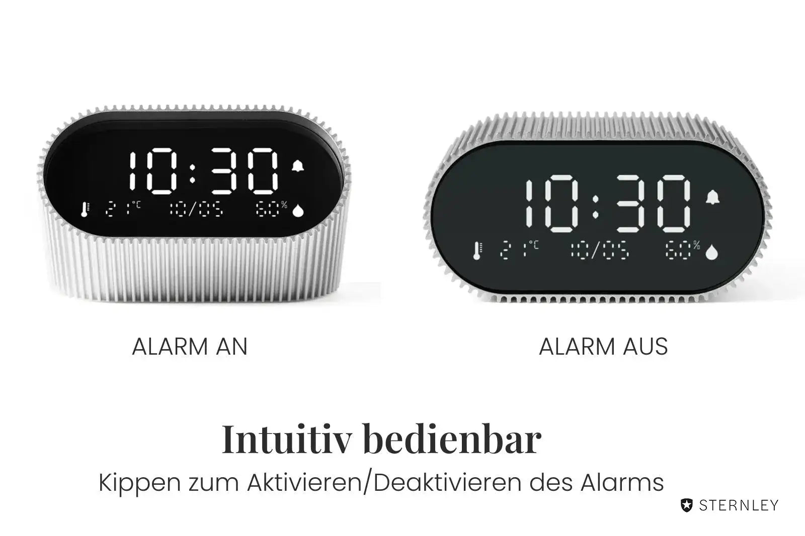 LEXON Ray | LCD-Wecker mit Thermometer und Hygrometer