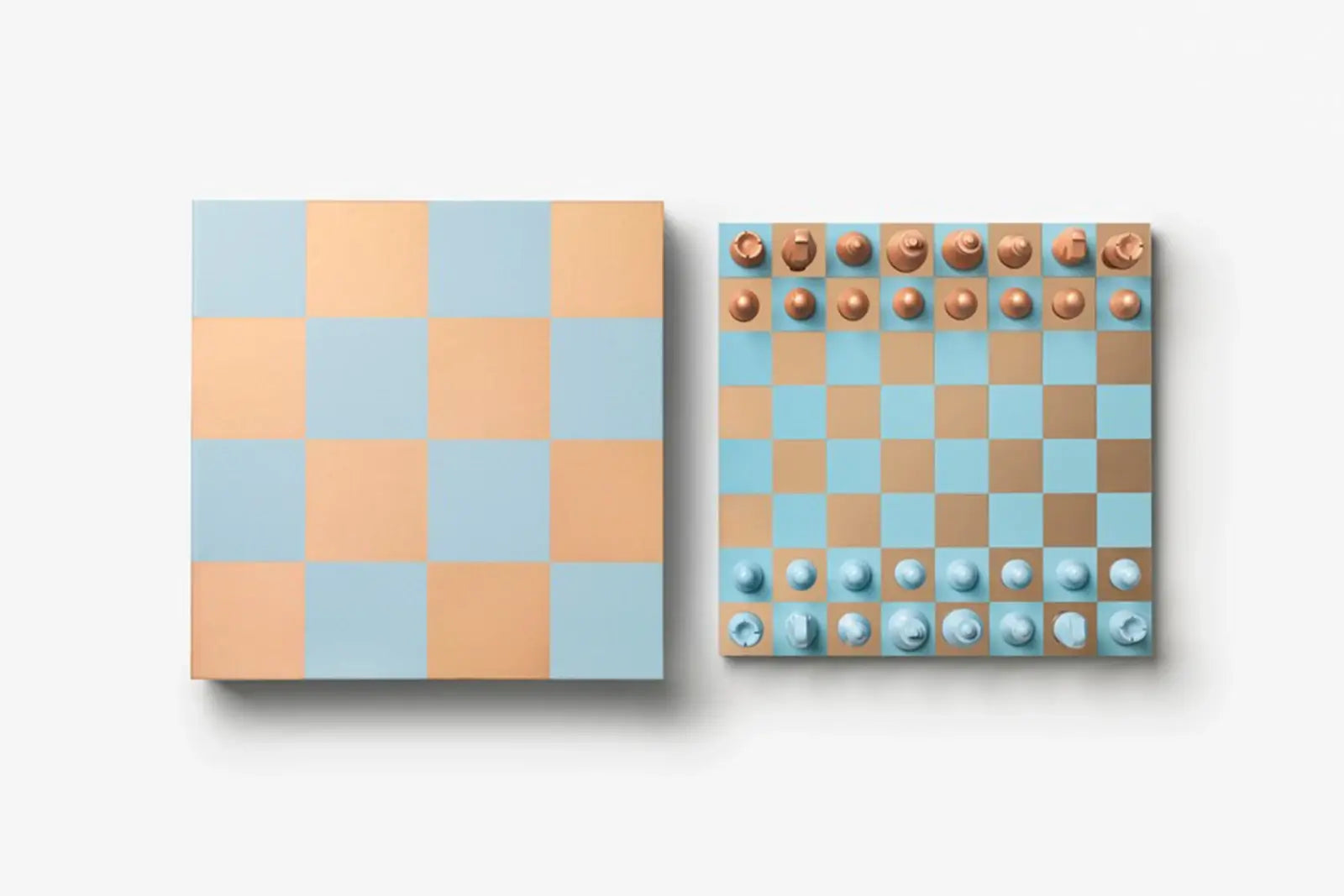 Printworks Brettspiel | Classic - Art of Chess Mirror | Kupfer, Blau