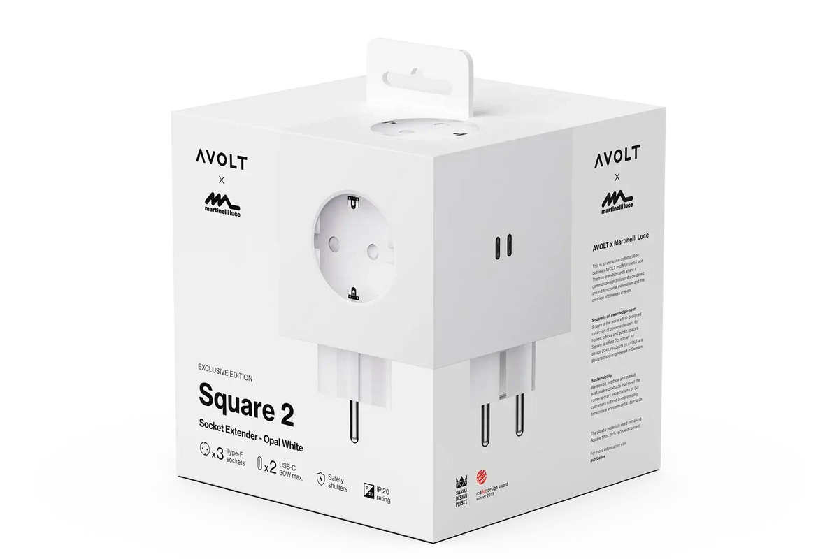 Avolt Mehrfachsteckdose | Square 2 | 2 x USB-C