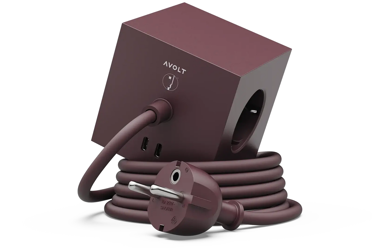 Avolt Mehrfachsteckdose Verlängerung | Square 1 | 2 x USB-C