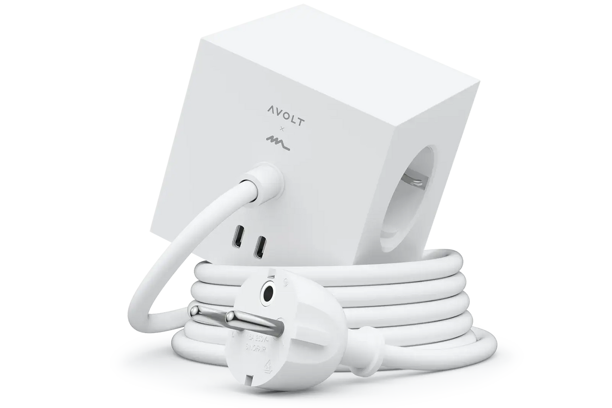 Avolt Mehrfachsteckdose Verlängerung | Square 1 | 2 x USB-C