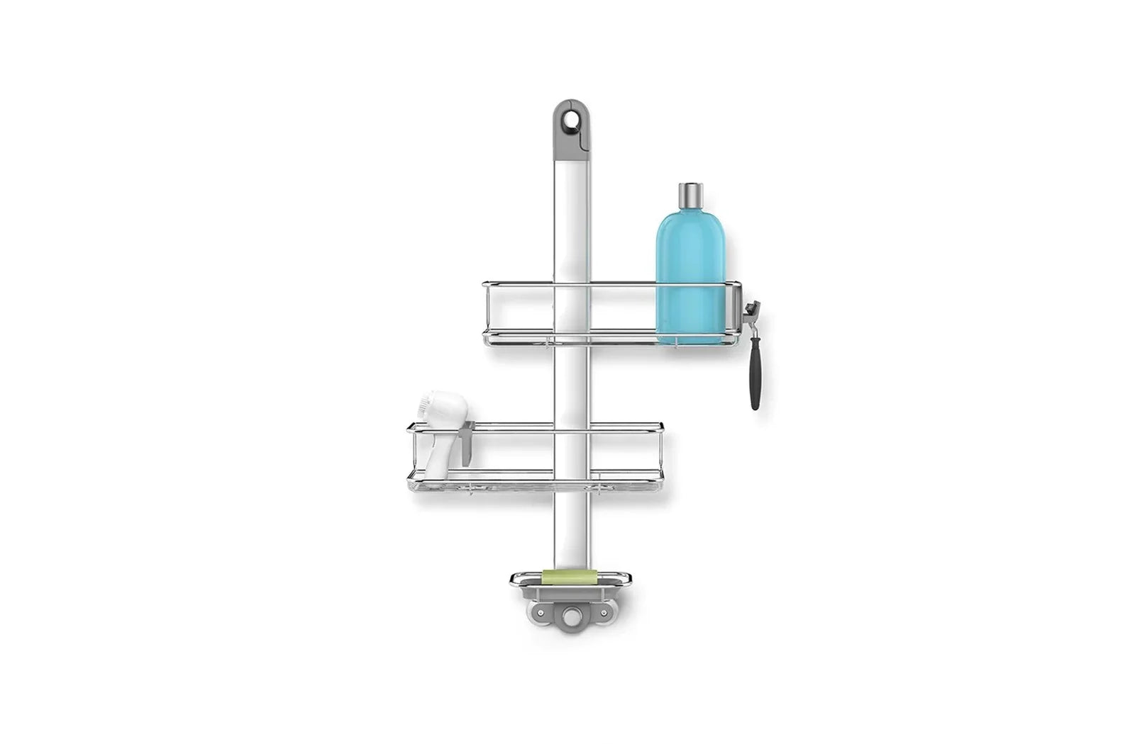 13797-simplehuman_duschcaddy_mittelgroß_BT1098_front_mit_utensilien