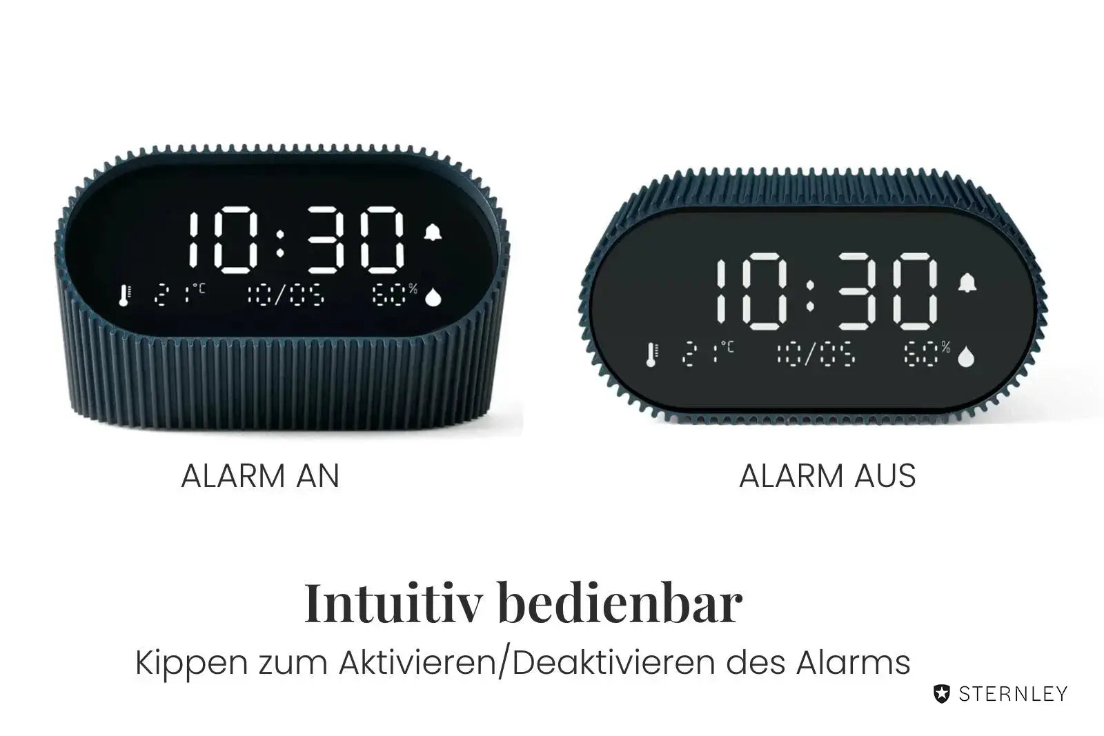 LEXON Ray |  LCD-Wecker mit Thermometer und Hygrometer