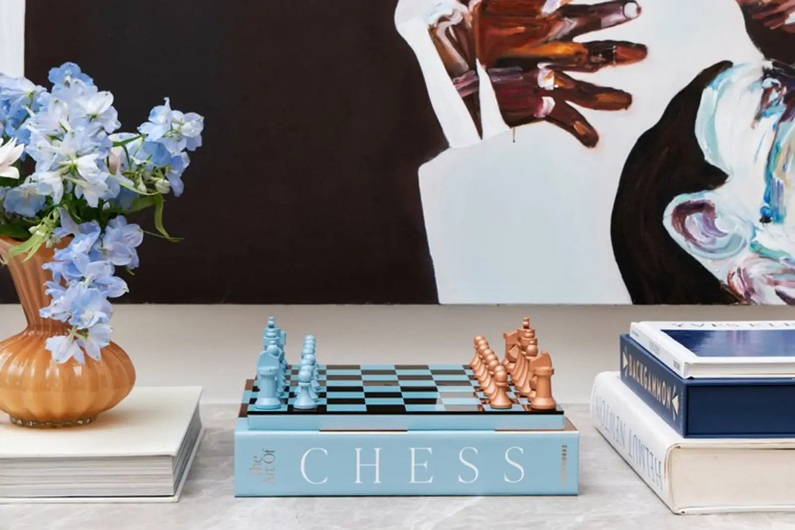 Printworks Brettspiel |  Classic - Art of Chess Mirror | Kupfer, Blau