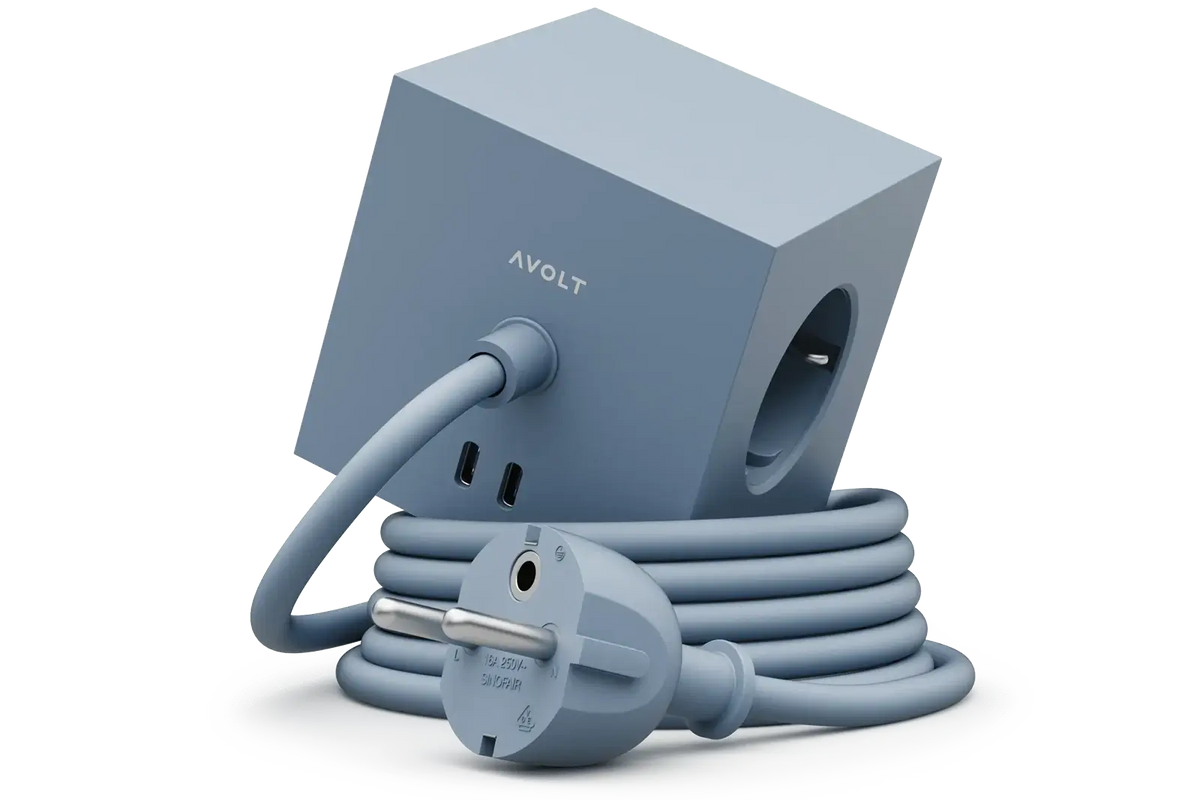 Avolt Mehrfachsteckdose Verlängerung | Square 1 | 2 x USB-C