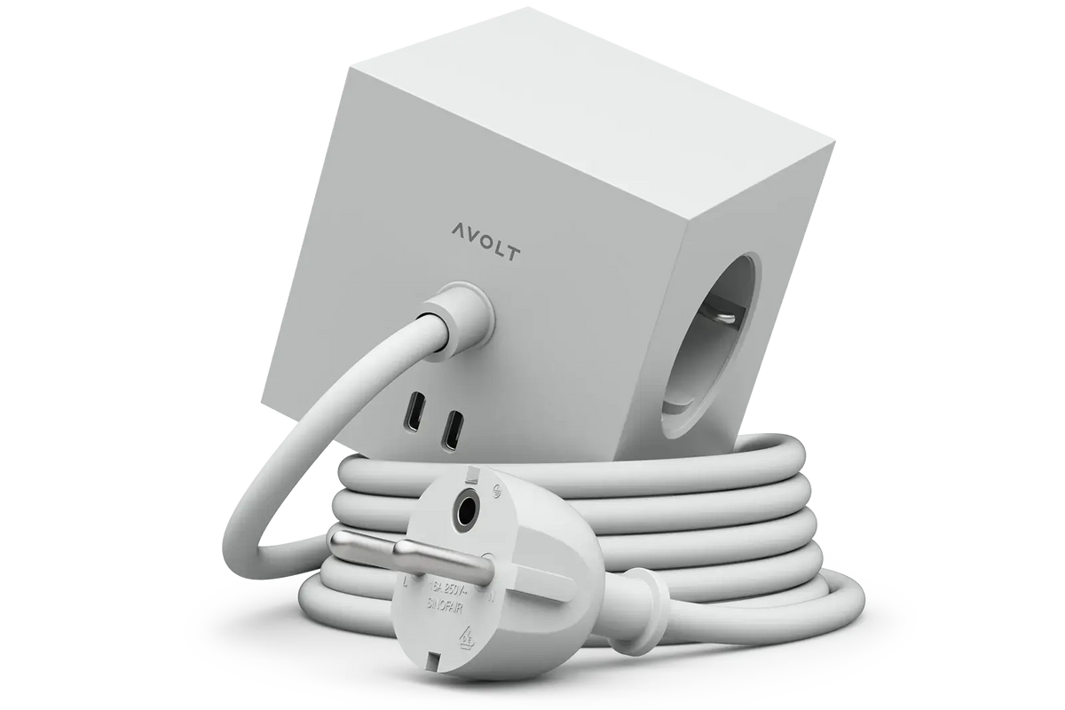 Avolt Mehrfachsteckdose Verlängerung | Square 1 | 2 x USB-C