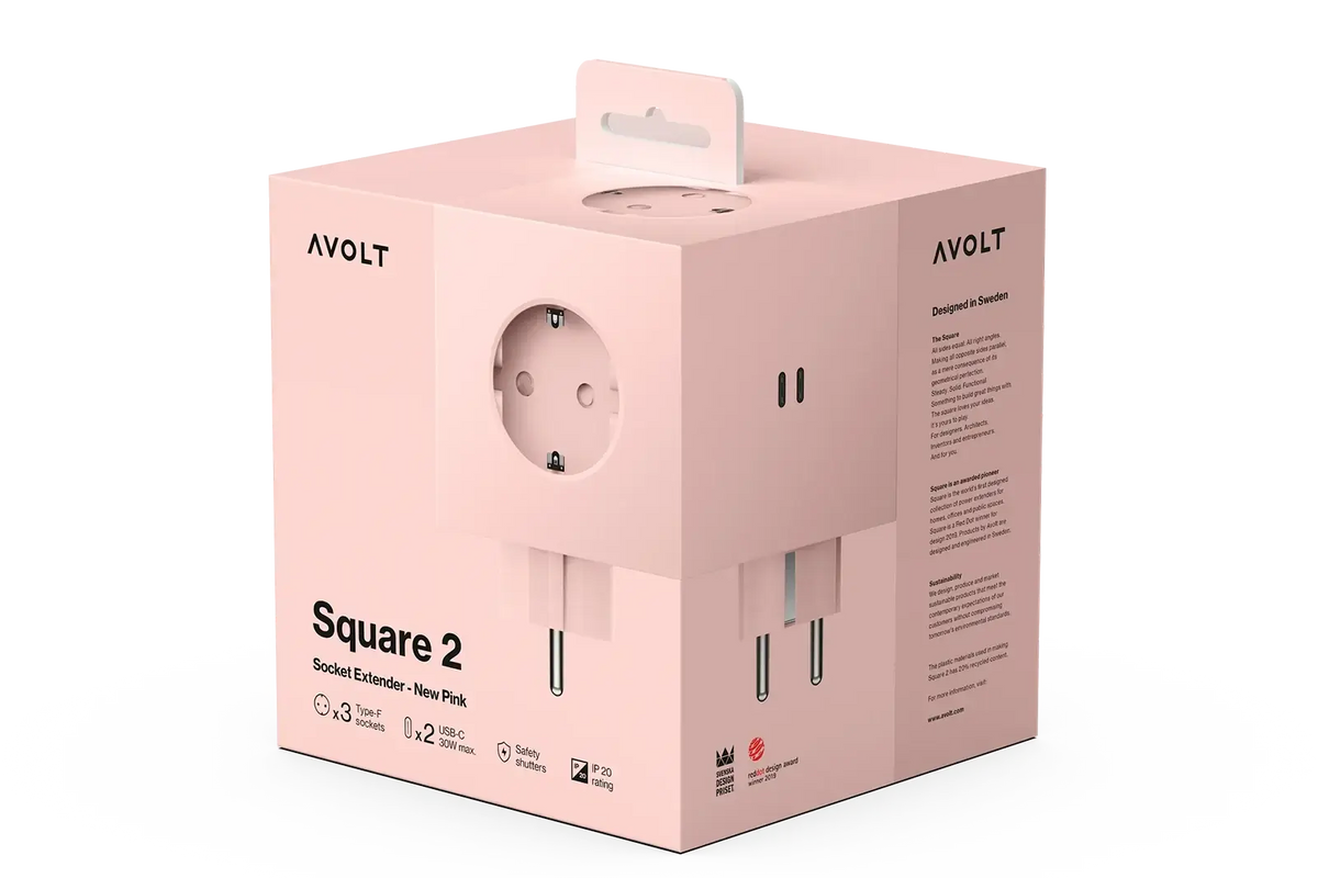 Avolt Mehrfachsteckdose | Square 2 | 2 x USB-C