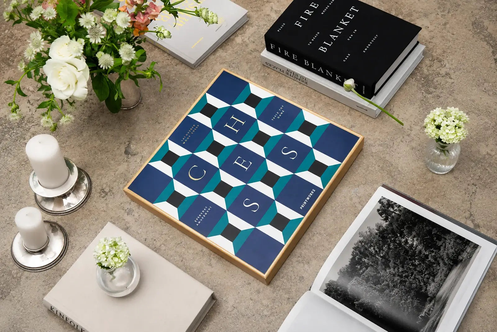 Printworks Brettspiel |  Lackiertes Schach - Athena
